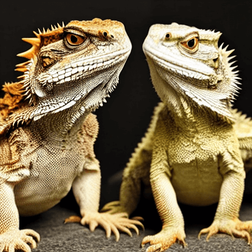 picture example of Male and Female bearded dragons next to each other