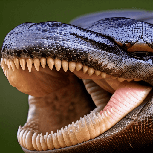 Anaconda snake showing Teeth