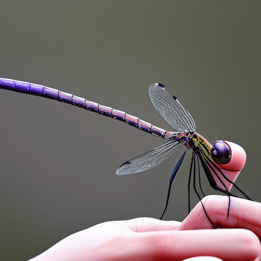 a threatened dragonfly biting a person