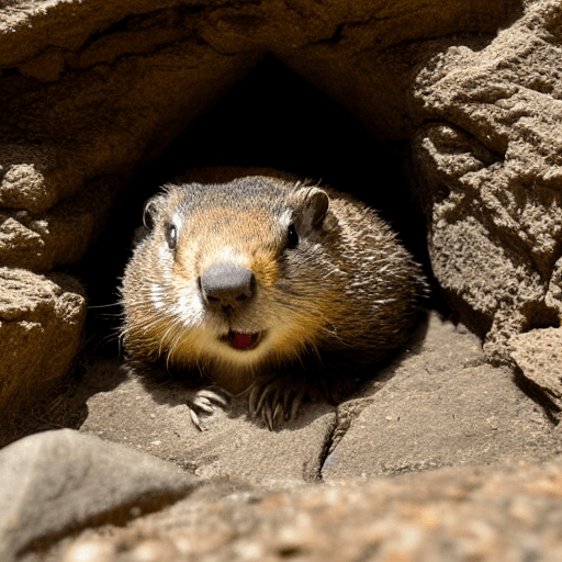 hedgehog hibernating in a cave