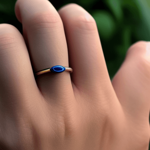 person wearing a mood ring