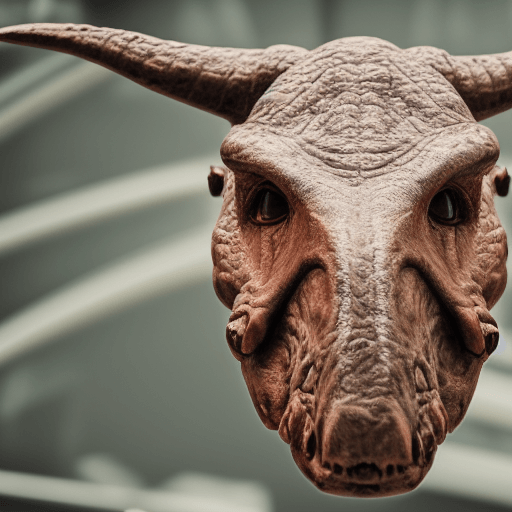 picture of a dinosaur with ears showing on the sides