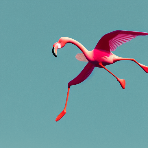 flamingos flying in the air