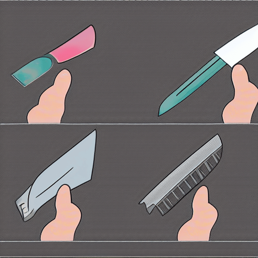picture showing steps to remove a blade from a razor blade