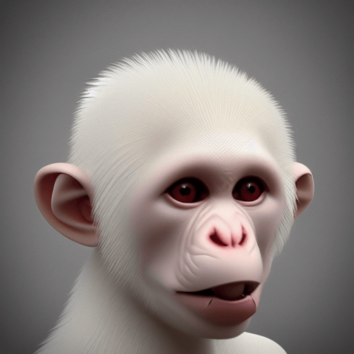 3d rendering image of albino monkey