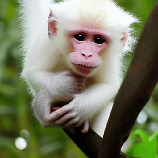 sad albino monkey