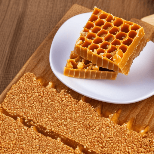 person eating honeycomb