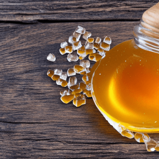 sugar in honey crystallizes when it comes into contact with air
