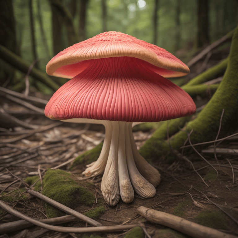 Pink oyster mushrooms are a type of fungi that is pink