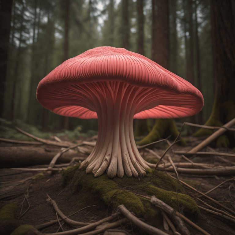 The pink oyster mushroom (Pleurotus djamor)