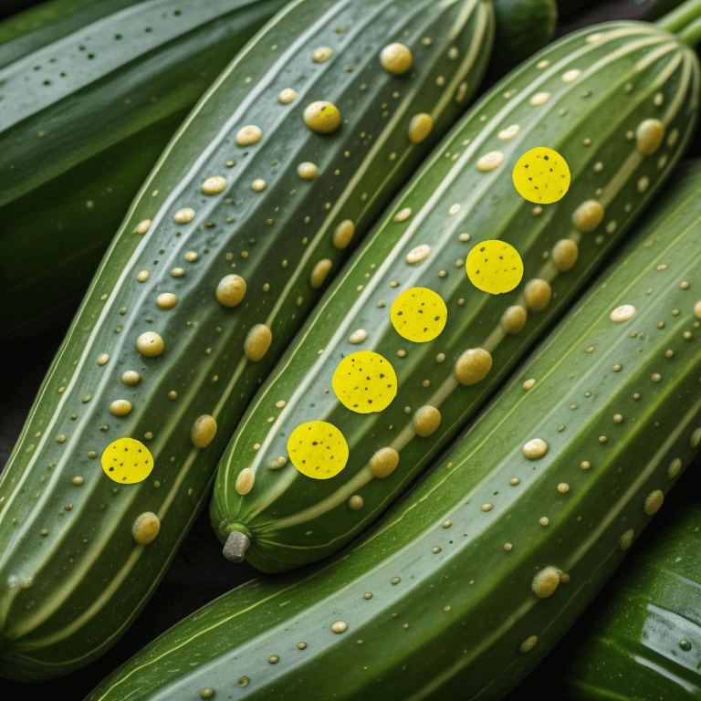 What are the yellow spots on cucumber leaves