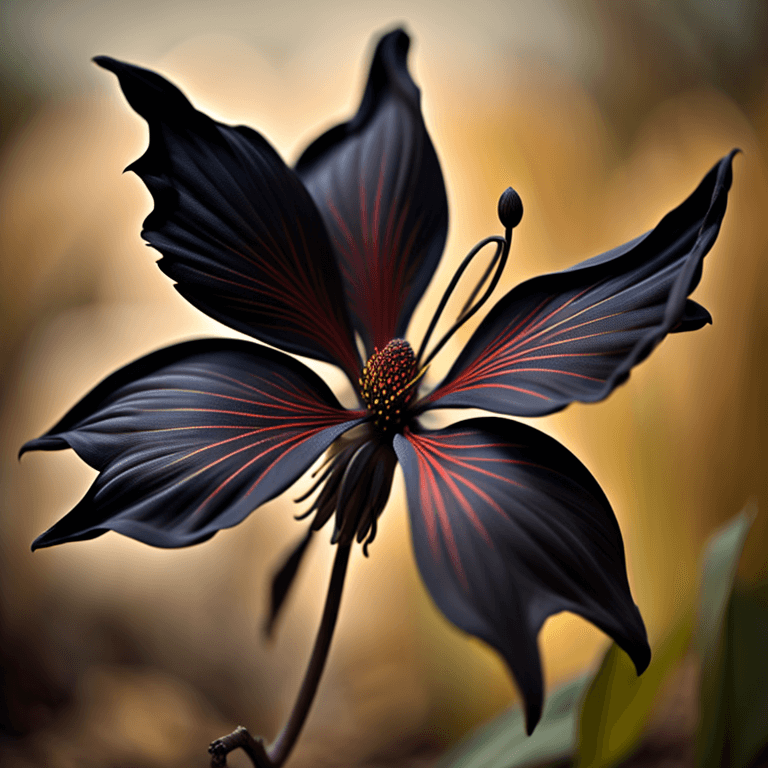 an exotic Black bat flower plant