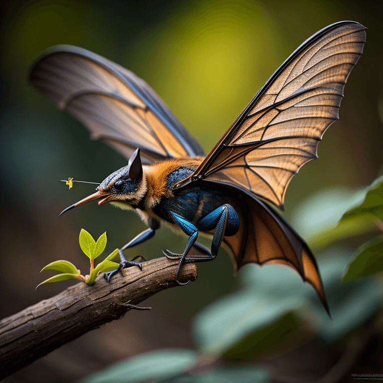 a bat eating food