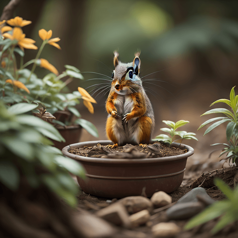 methods to keep squirrels out of plant potters