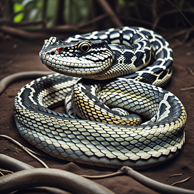 picture of white-lipped python snake in the wild